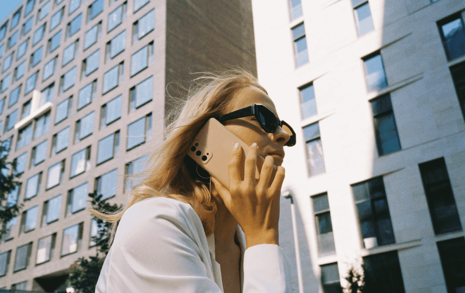 young woman phone conversation